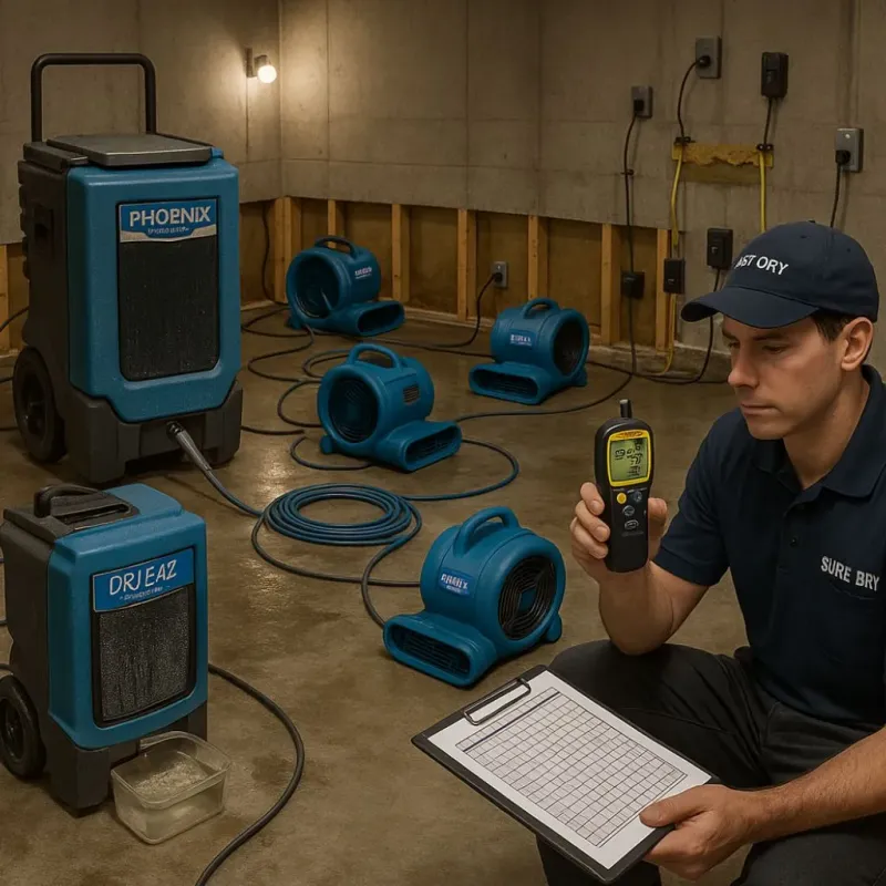 Structural Drying and Dehumidification process in Mason, TN